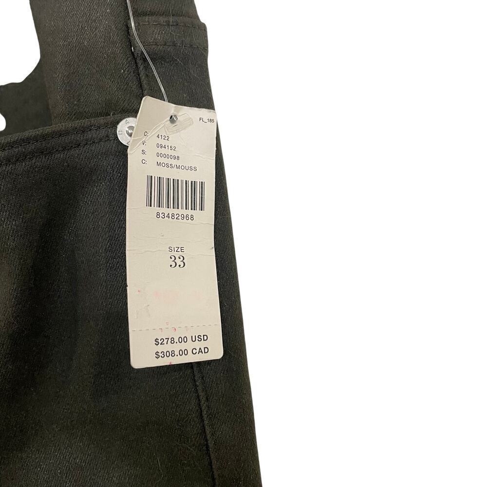 NWT Anthropologie Frame Le Crop Mini Boot Olive Green Coated Denim Jeans Size 33 - Picture 7 of 7
